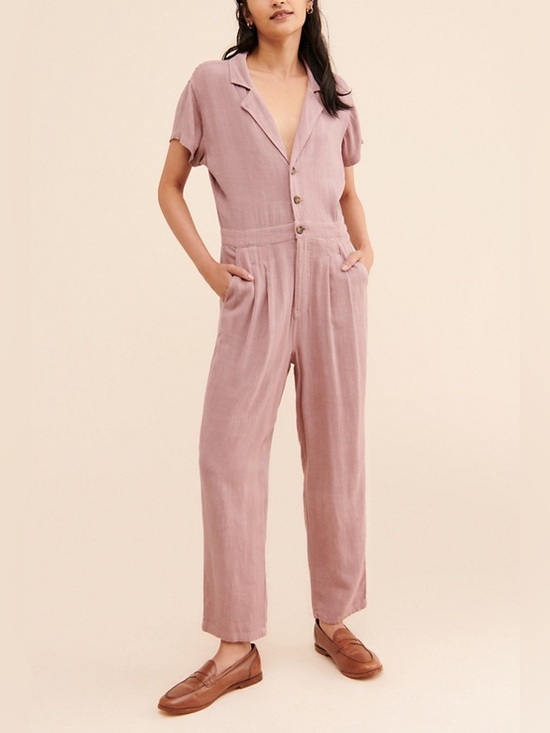 Free People Pants - Free People Margot Short Sleeve Linen Coverall size medium